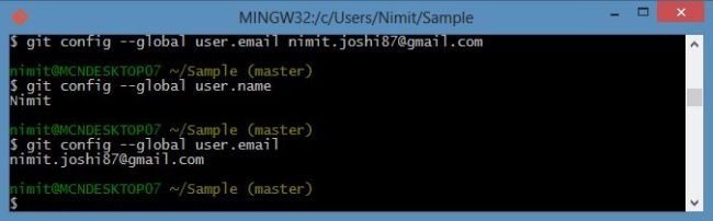 Watching UserName and UserEmail on Git